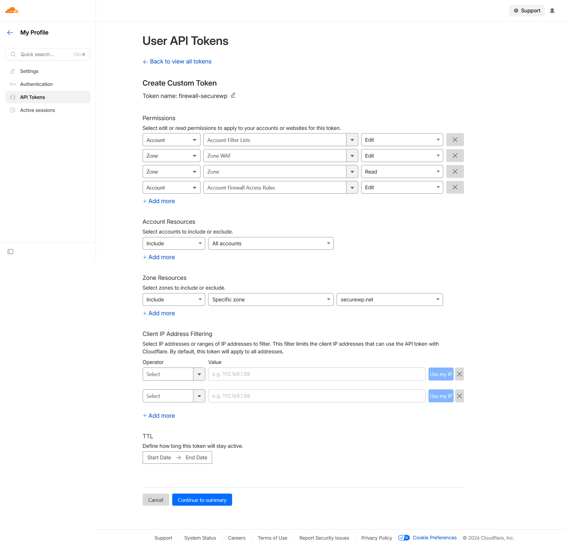 SiteFort WordPress Security Plugin Documentation 1 Cloudflare integration setup screen for SiteFort showing Zone ID and API token connection guidance