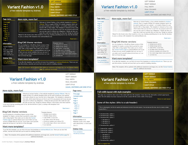 New free website template: Variant Fashion (multi-layout, multi-design) BERJAYA