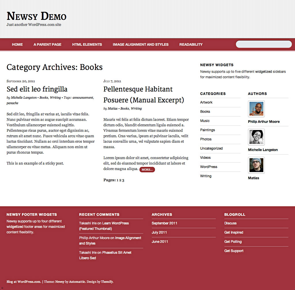 Newsy: Accent and Link Color Examples Newsy: Accent and Link Color Examples