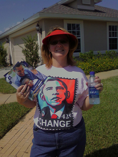 10042008 Michelline canvassing for Obama