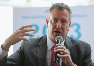 Bill de Blasio.  (Photo by Mario Tama/Getty Images)