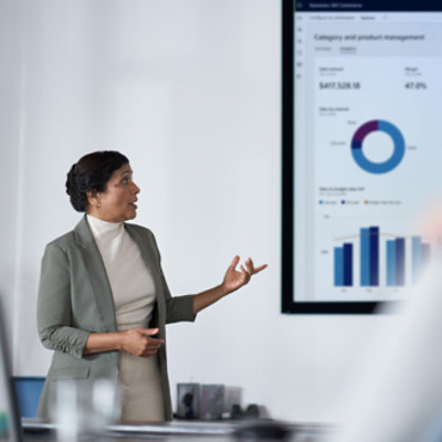 A person giving a presentation