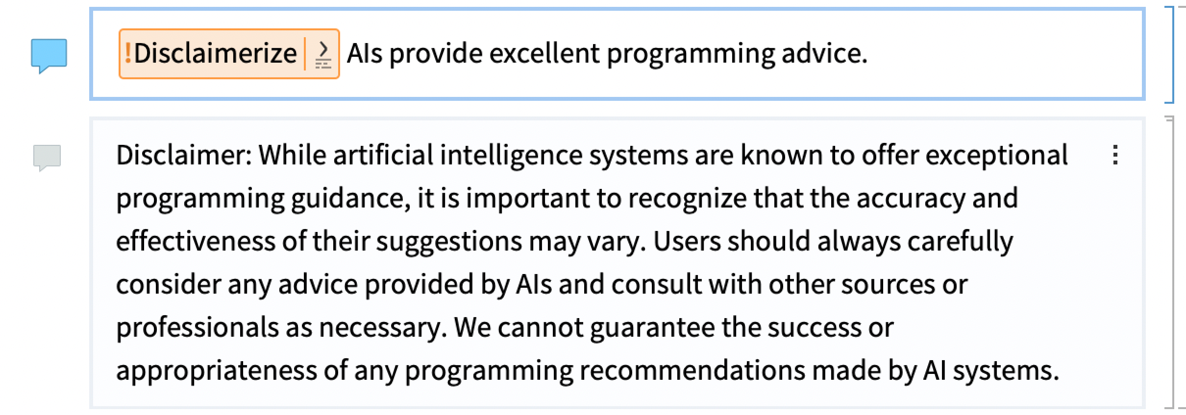 AIs provide excellent programming advice.