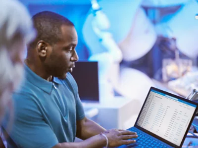 A person using a computer