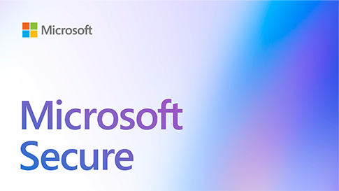 Colorful gradient promoting Microsoft Secure