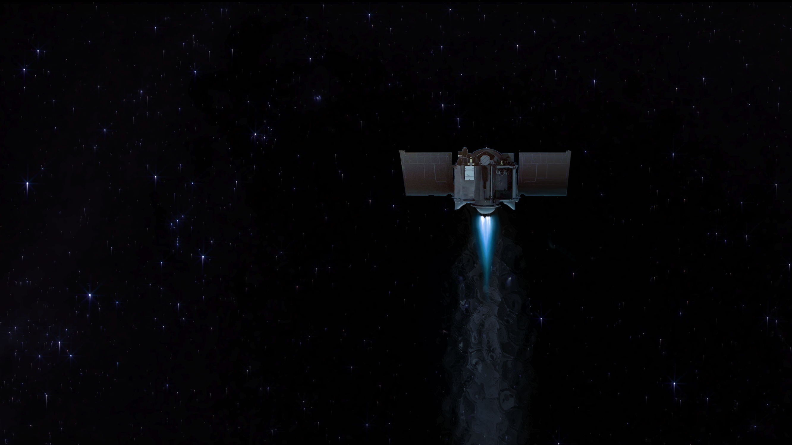 OSIRIS-REx firing its main engine.