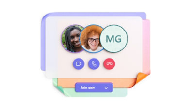 Mobile and desktop displays of an incoming call in Teams.
