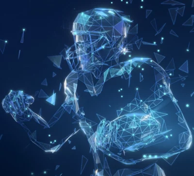 A football player 3d image in a helmet