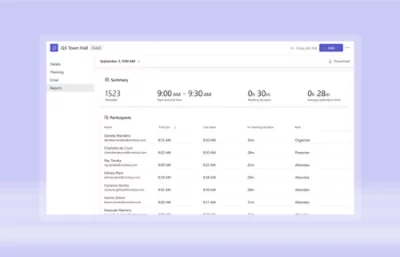 A screenshot of a computer interface showing an open email composition window with options for scheduling a meeting.