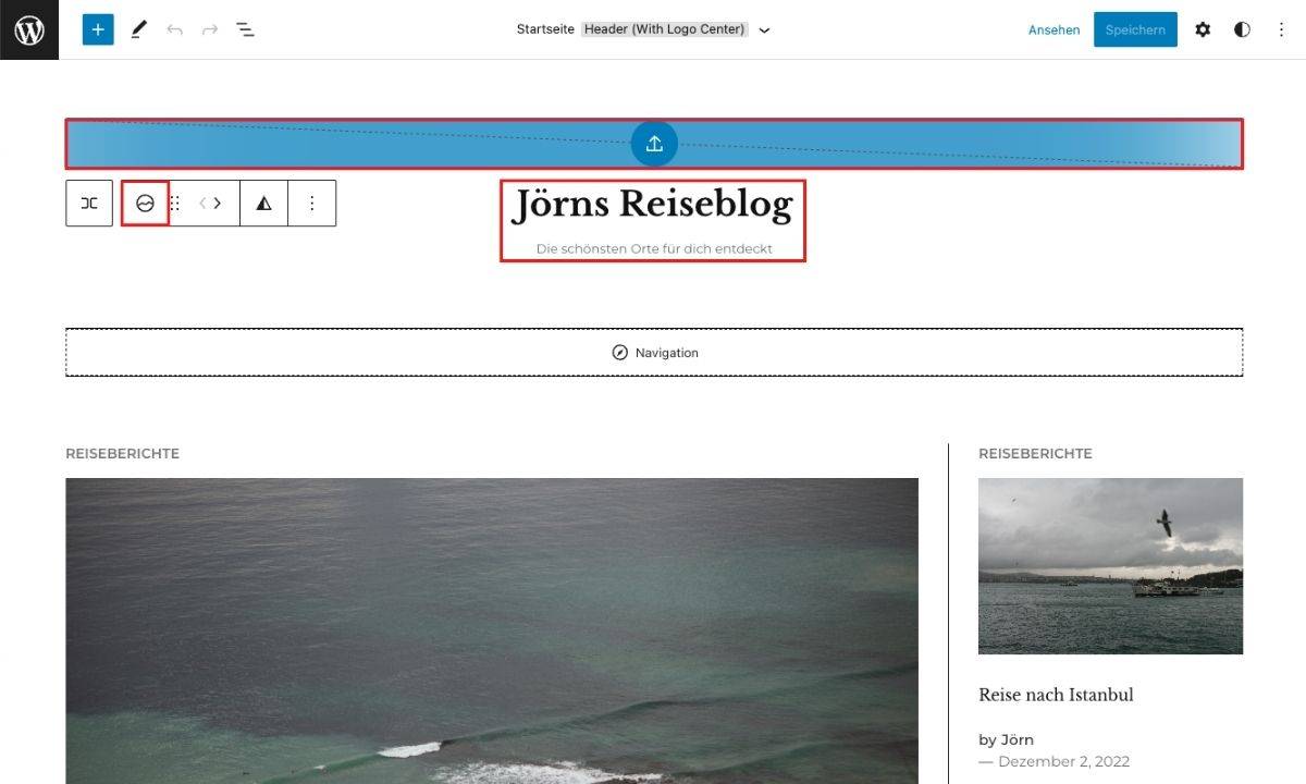 Design anpassen Header