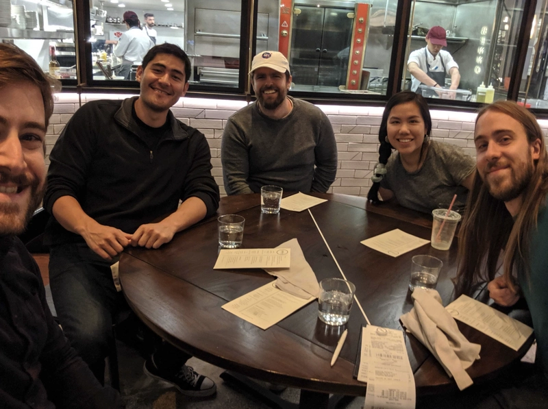 DEV and MLH founders getting lunch