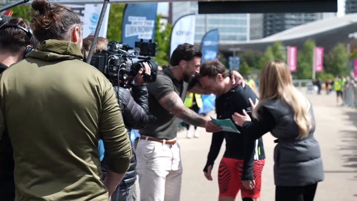 Olly Murs breaks down in tears after completing Soccer Aid challenge