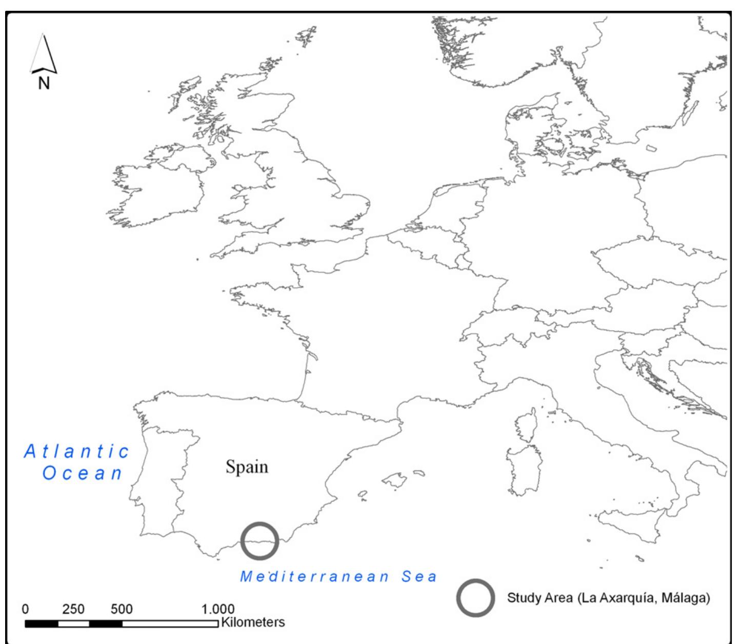 Fig. 1. Location of the study area. Southeastern coast of the Costa del Sol (Spain).