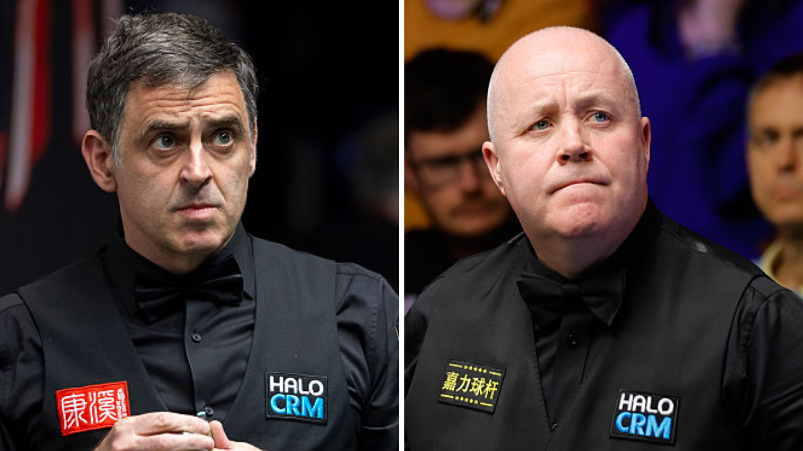 Ronnie O'Sullivan (left) and John Higgins
