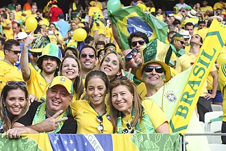Tifosi brasiliani durante la Coppa del Mondo di Calcio