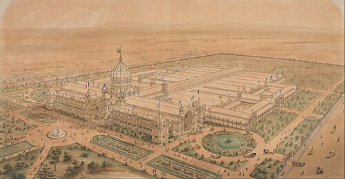 Joseph Reed - The Exhibition Building Melbourne 1880, from the South East Showing the Main Hall