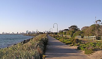 Elwood Beach & Melbourne Skyline