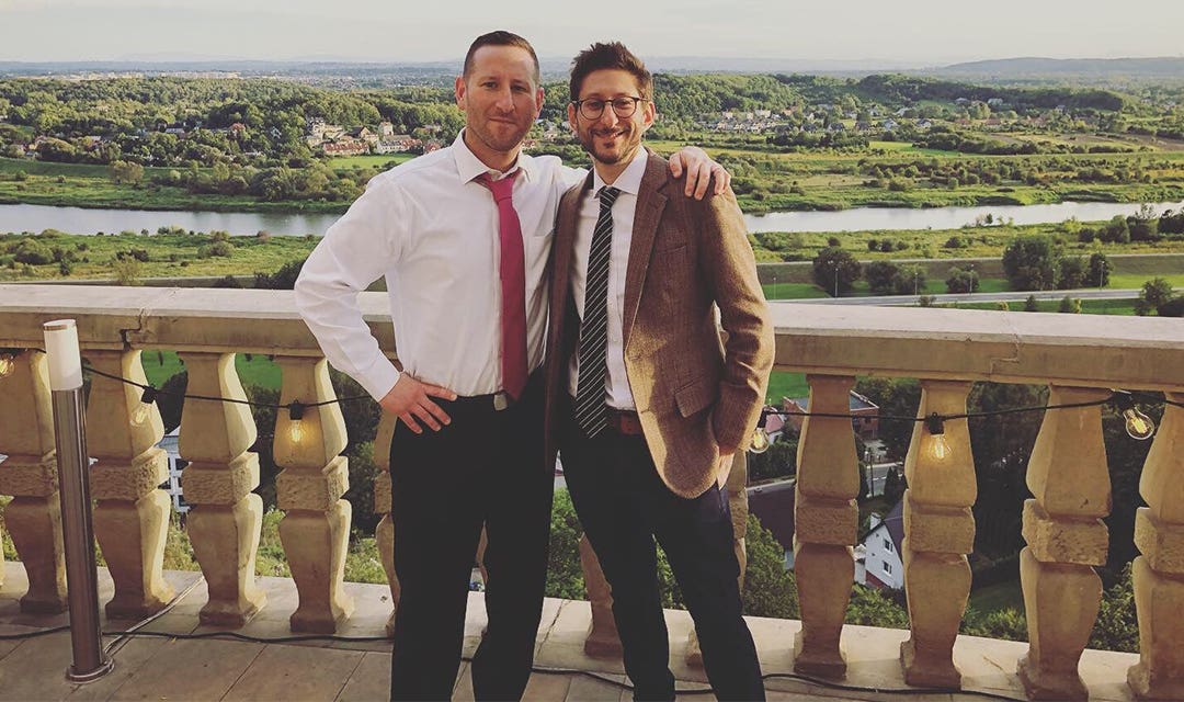 Danny Fenster, right, with his brother Bryan at a friend's wedding in Krakow, Poland, September 2019. , Credit: Courtesy of Bryan Fenster Danny Fenster, right, with his brother Bryan at a friend's wedding in Krakow, Poland, September 2019.