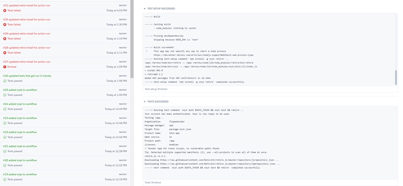 Tests running in Heroku CI