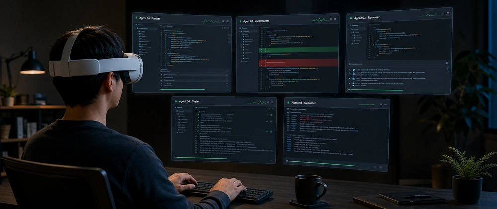 Cover image for VR Coding for the AI Coding Era - Monitoring 5 AI Agents at Once