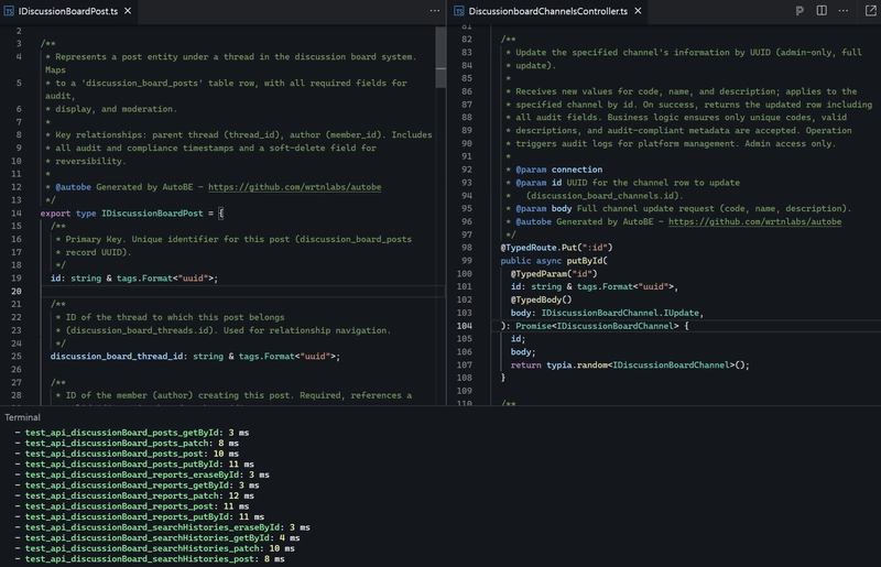 NestJS application generated by interface compiler