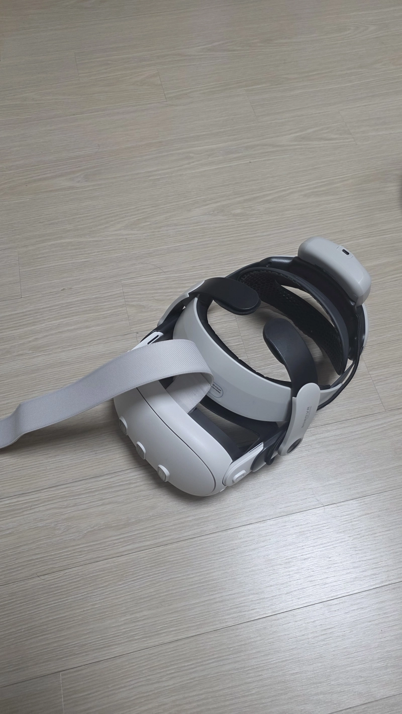 Meta Quest 3 with a rear-mounted battery strap