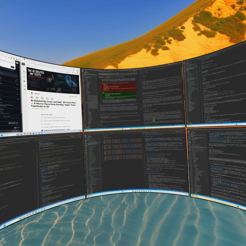 Overay six-screen workspace