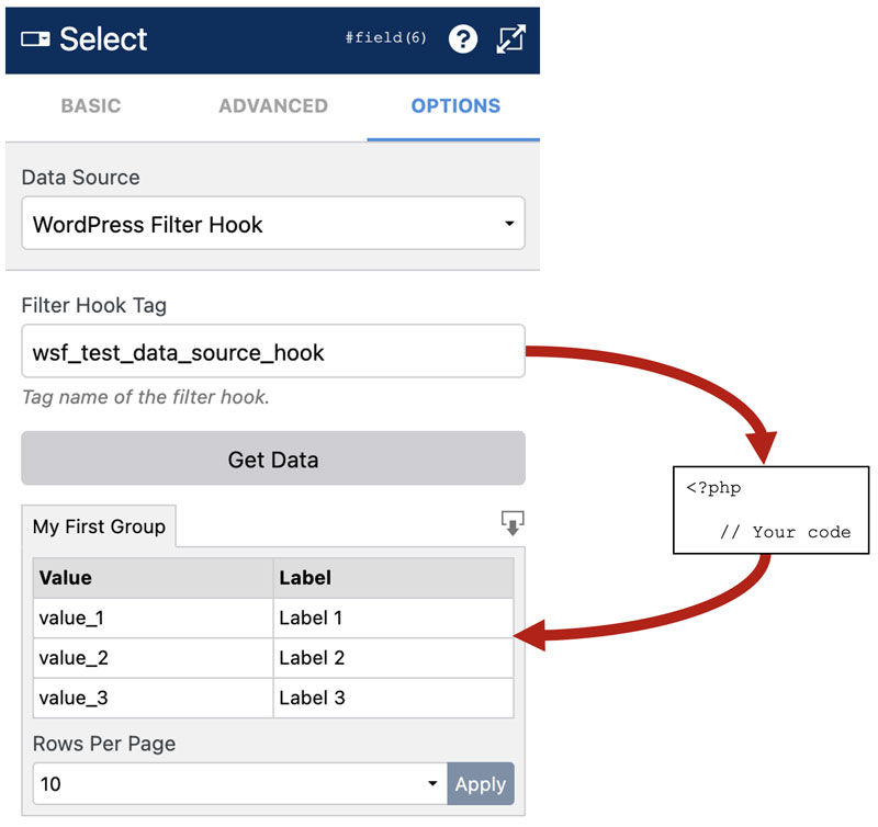 WS Form PRO - Data Sources - WordPress Filter Hook - Flow